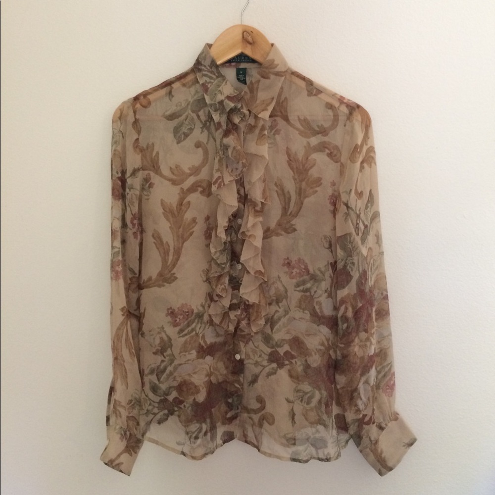 100% silk Ralph Lauren button-down blouse